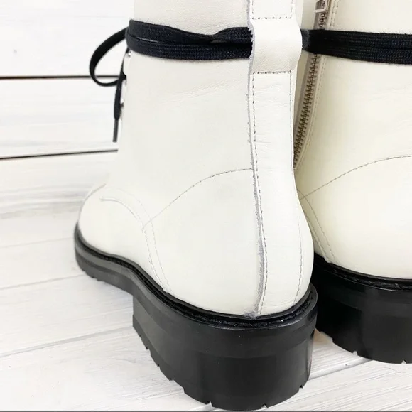NEW All Saints Lira Hiker White Leather Boots 11 - Picture 12 of 16